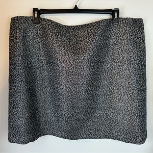 LOFT Plus Black & Silver Metallic Business Career Skirt NWT | Size 22